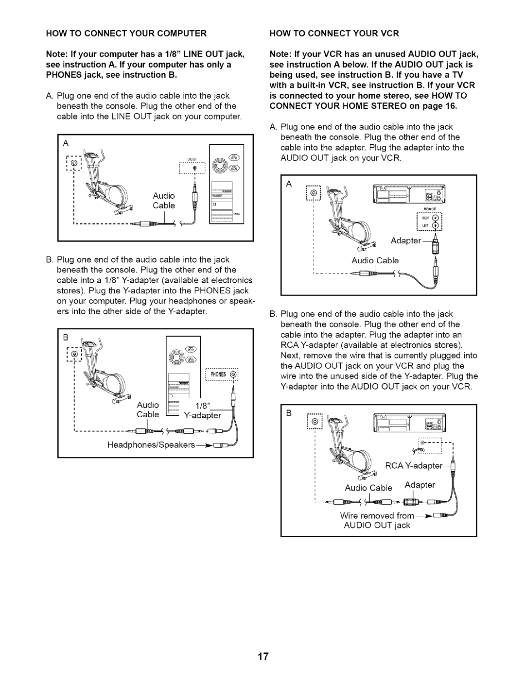 NordicTrack 831.28353 user manual HOW to Connect Your Computer, HOW to Connect Your VCR 