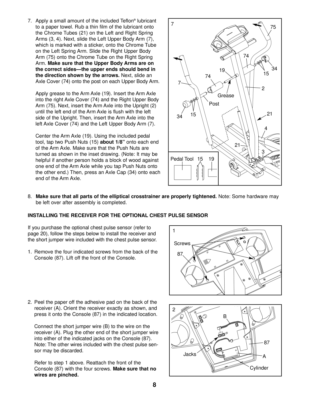 NordicTrack 831.283530 user manual Direction shown by the arrows 