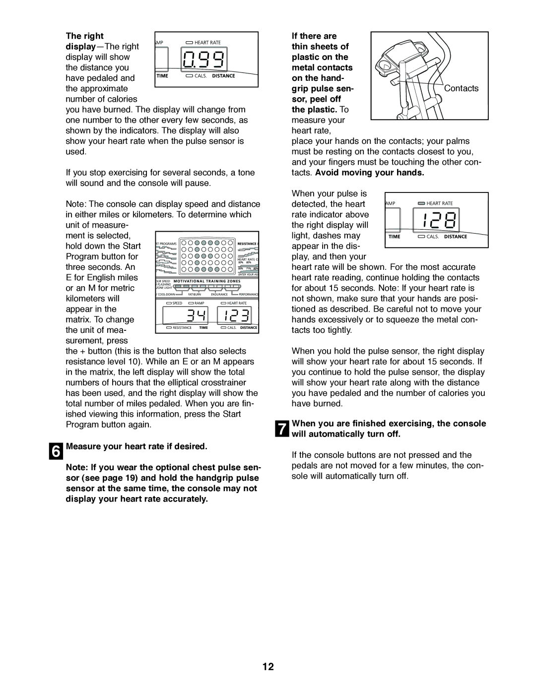 NordicTrack 831.298650 user manual Right display-The right display will show 