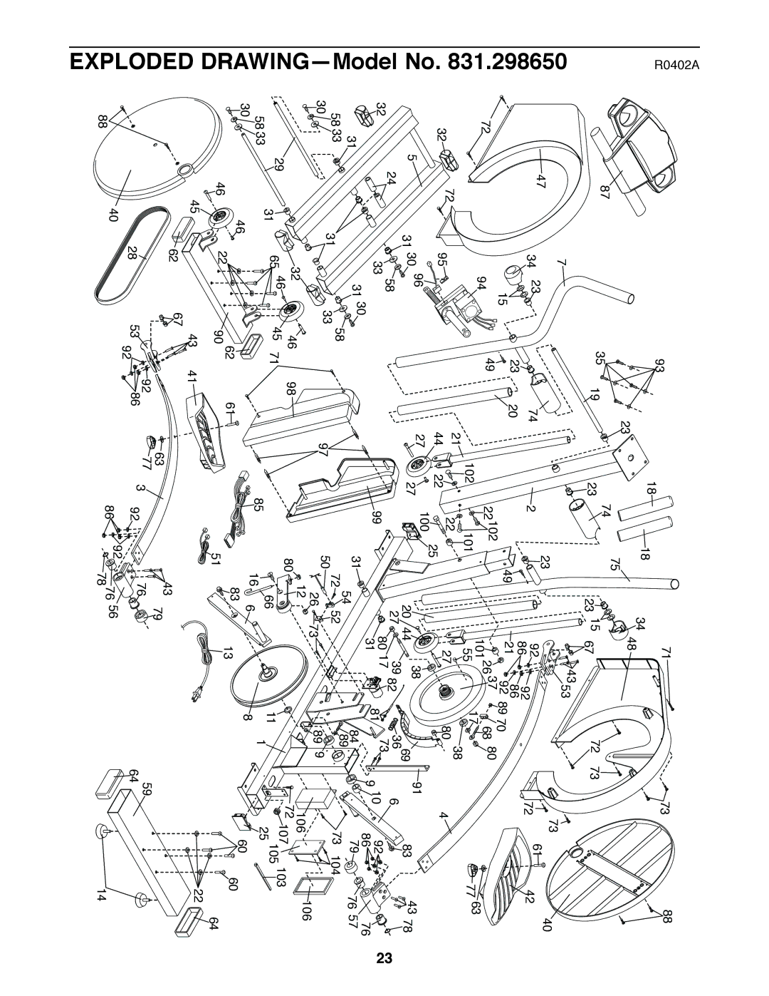 NordicTrack 831.298650 user manual MDRAWING-odelEXPLODEDNo 