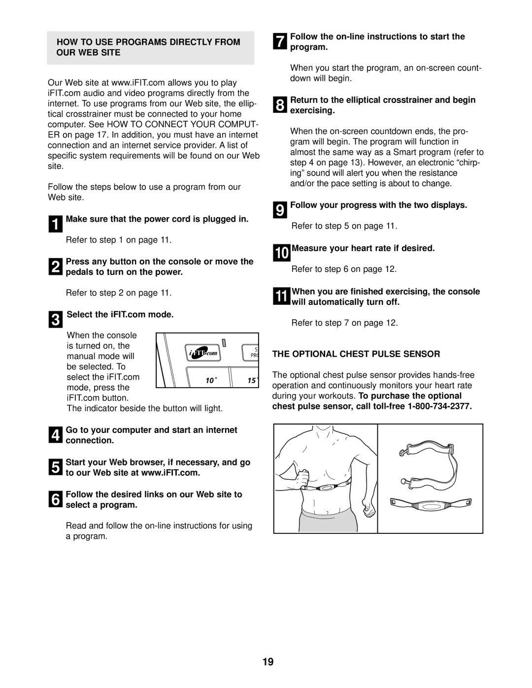 NordicTrack 831.298651 user manual HOW to USE Programs Directly from OUR WEB Site 