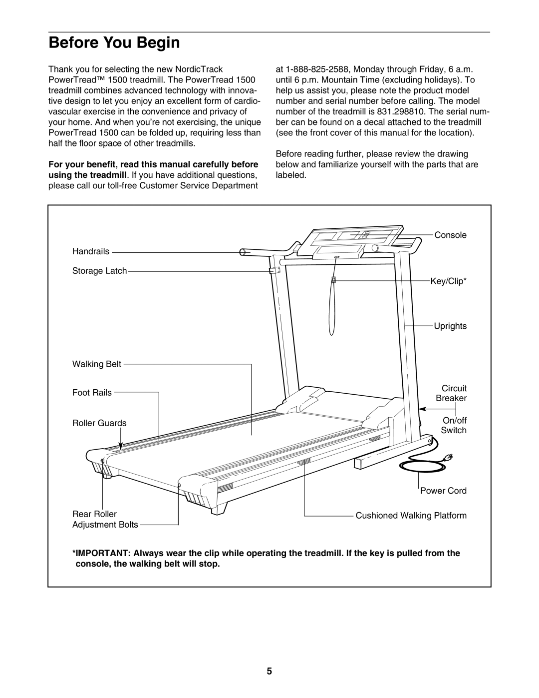 NordicTrack 831.298800 user manual Before You Begin 