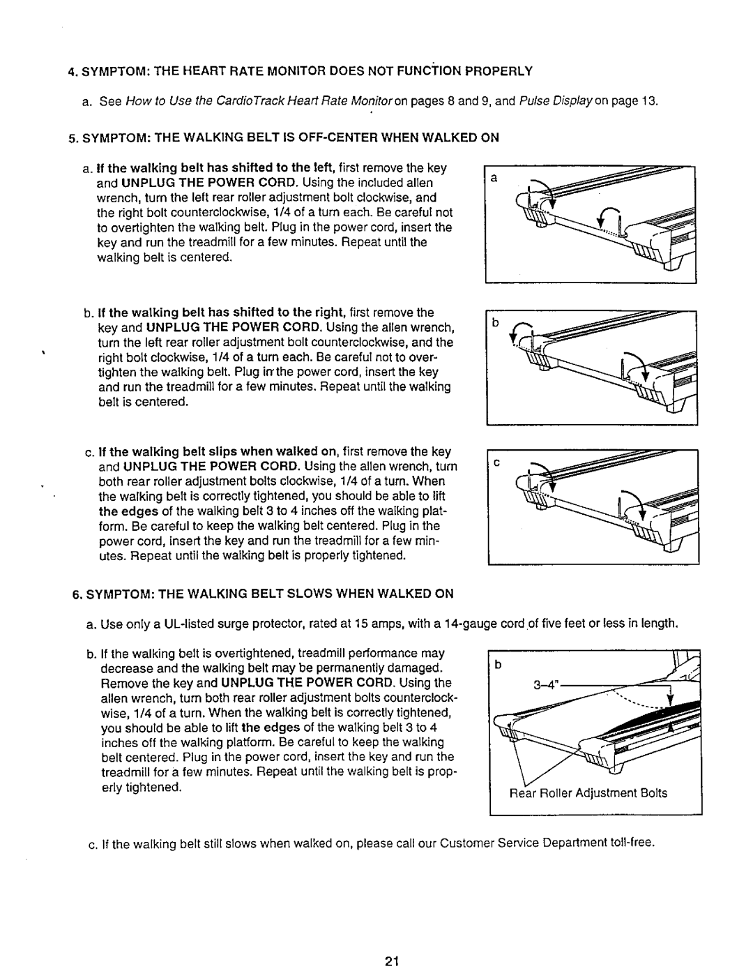 NordicTrack 831.29881 user manual Symptom the Heart Rate Monitor does not FUNCrlON Properly 