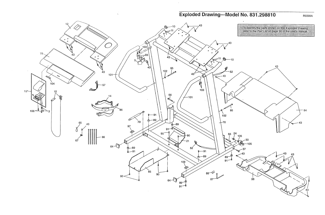 NordicTrack 831.29881 user manual Exploded DrawingmModel No, 102 