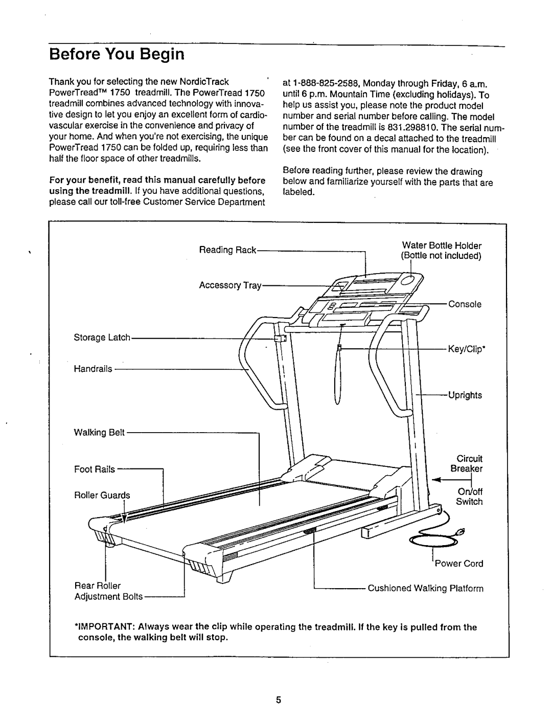 NordicTrack 831.29881 user manual Before You Begin 