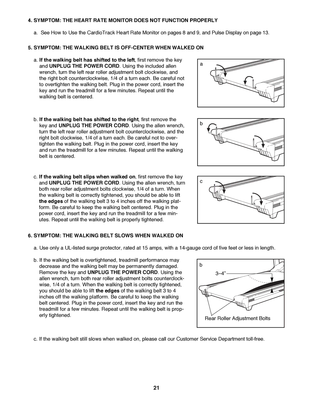 NordicTrack 831.298810 user manual Symptom the Heart Rate Monitor does not Function Properly 