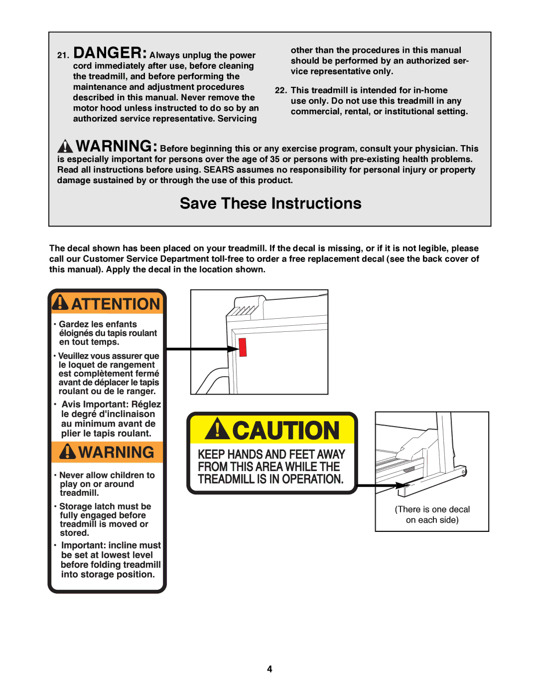 NordicTrack 831.298810 user manual There is one decal On each side 