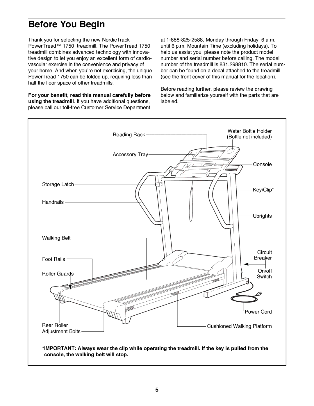 NordicTrack 831.298810 user manual Before You Begin 