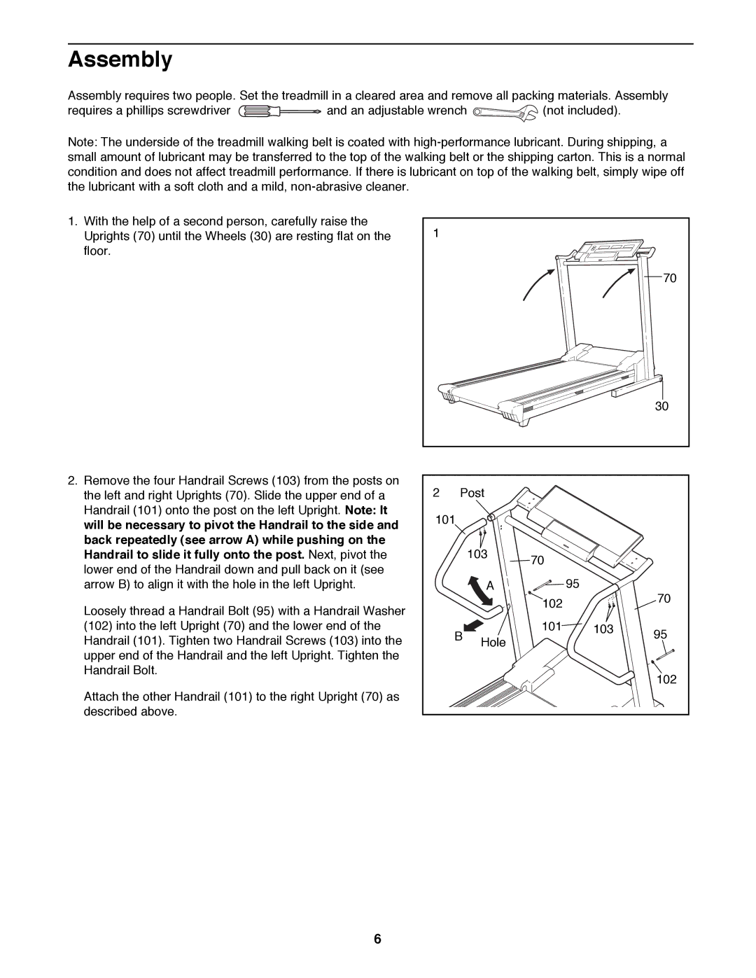 NordicTrack 831.298810 user manual Assembly 