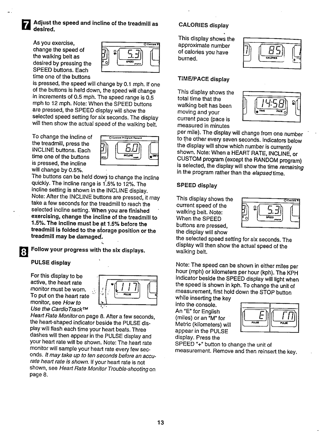 NordicTrack 831.29882 user manual Speed display 