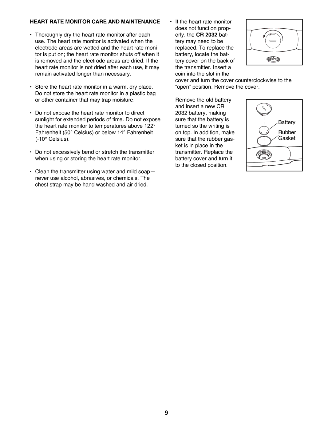 NordicTrack 831.298821 user manual Heart Rate Monitor Care and Maintenance 