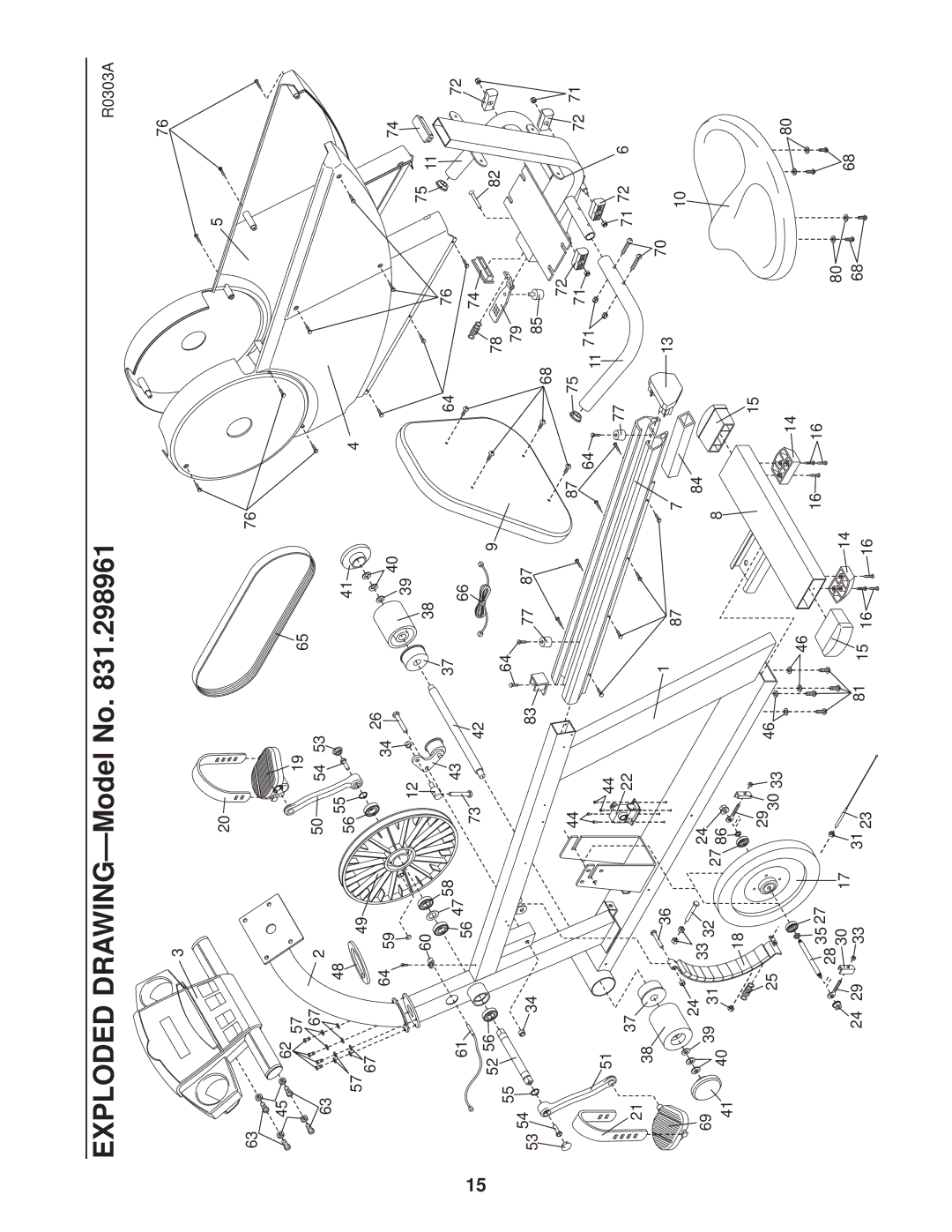 NordicTrack 831.298961 user manual Exploded DRAWING-Model No 