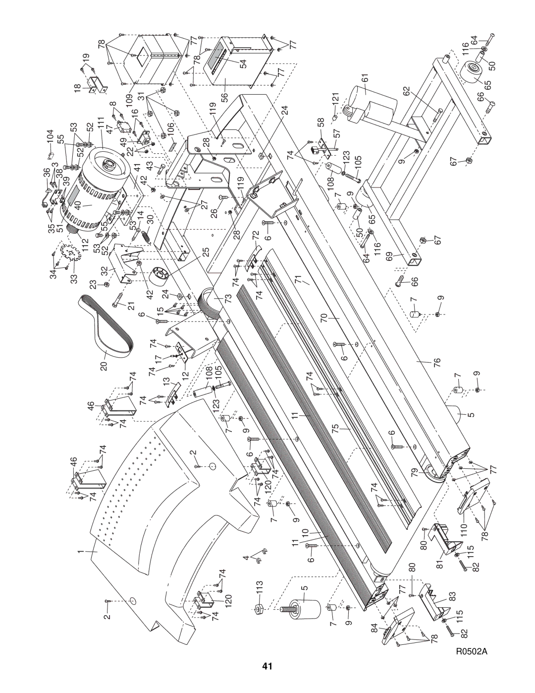 NordicTrack 9600 user manual 111 109 106 120, 119 113 120, R0502A 115 110 116 