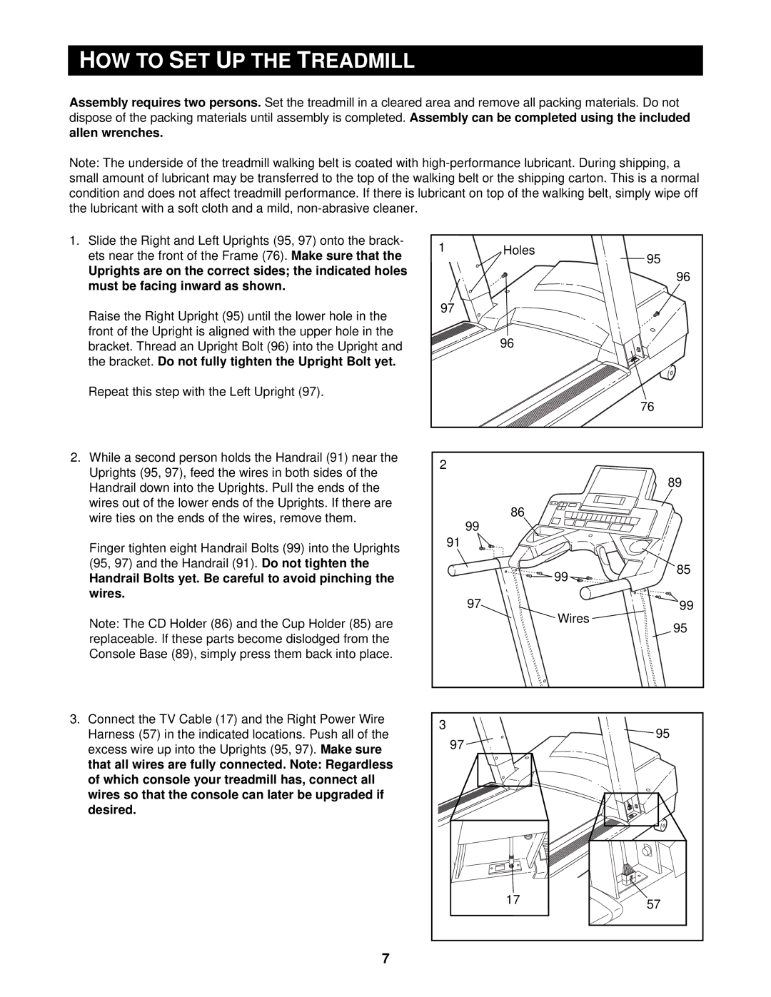 NordicTrack 9600 user manual Readmill 