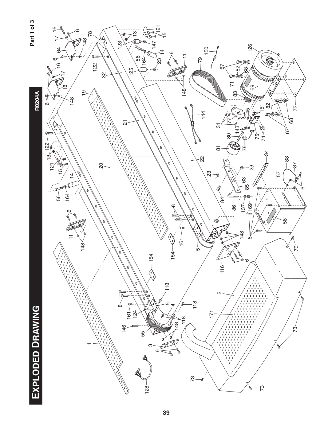 NordicTrack 9800 user manual Exploded Drawing, Part 1 