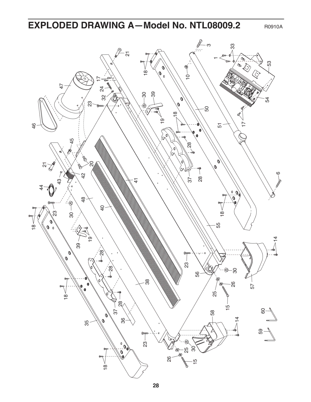 NordicTrack a2550 pro warranty R0910A 