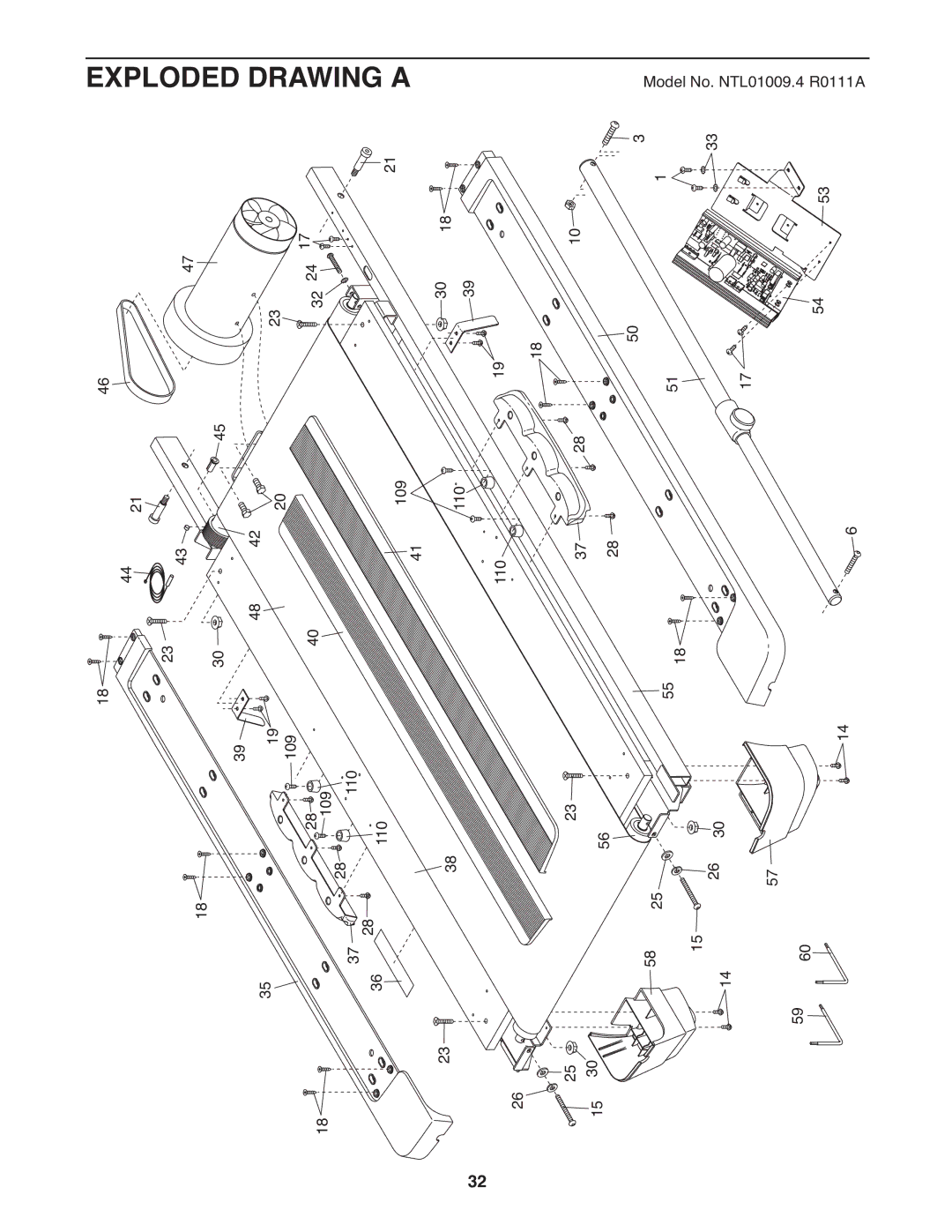 NordicTrack A2750 PRO warranty Exploded Drawing a 