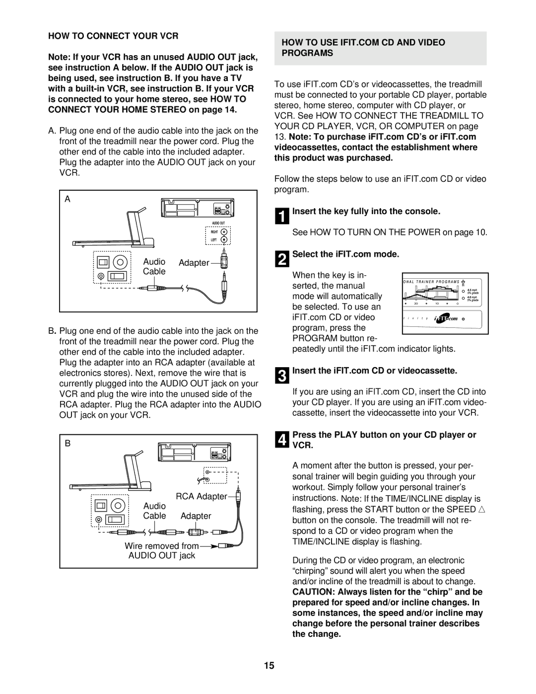 NordicTrack CMX500 user manual HOW to Connect Your VCR, Programs 