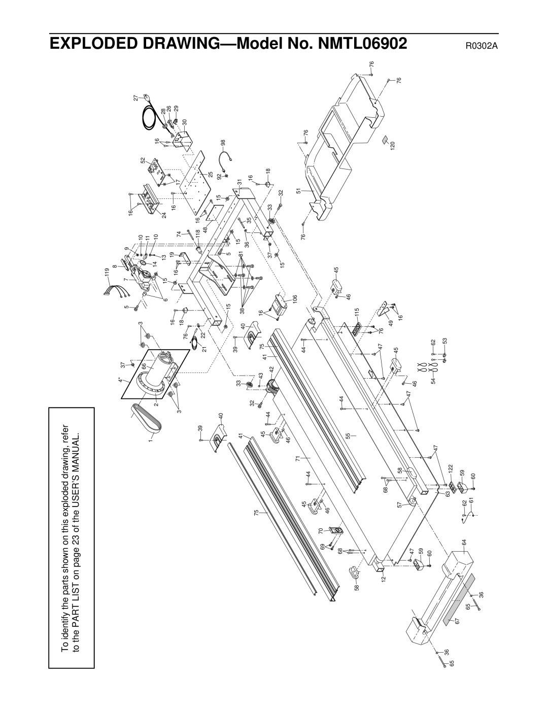 NordicTrack CMX500 user manual Exploded 