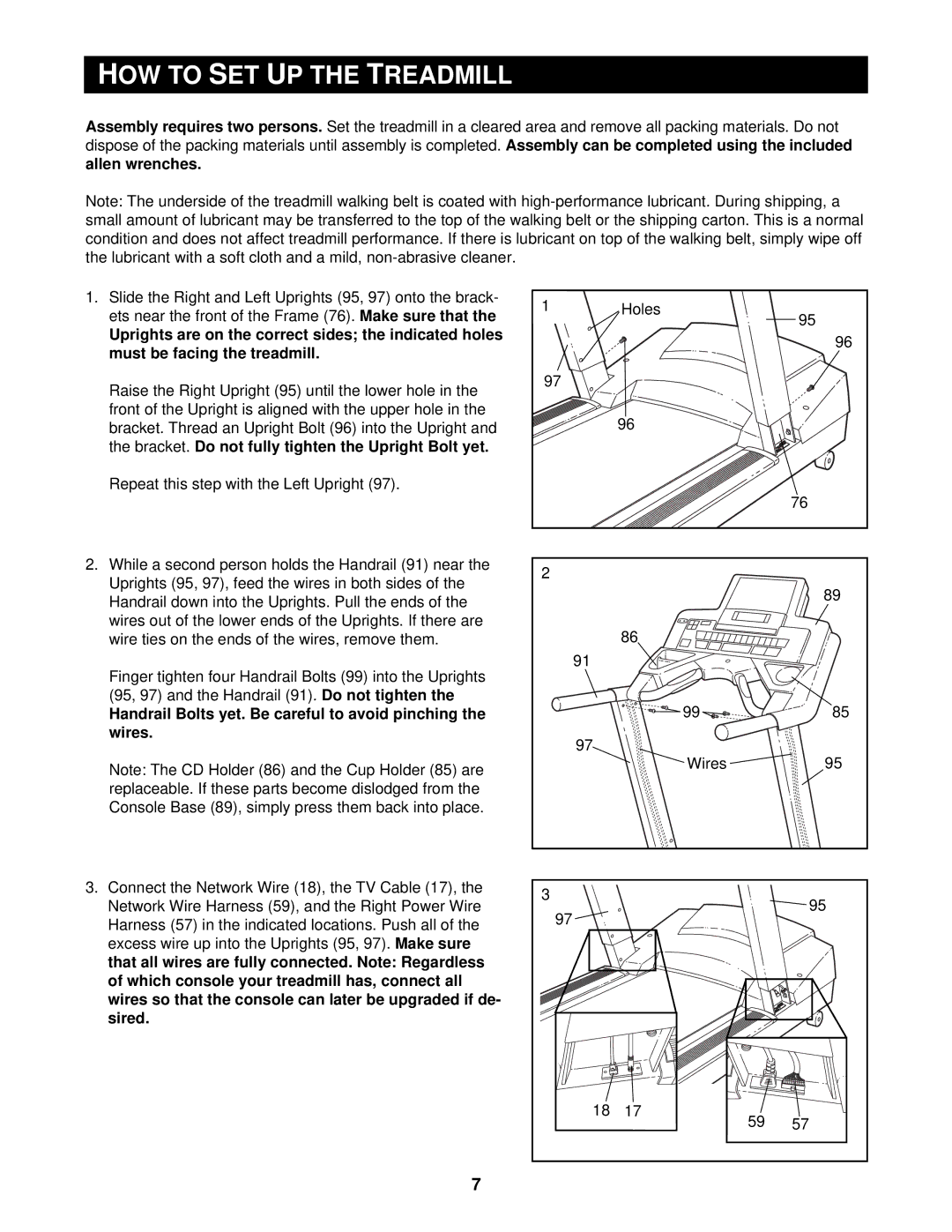 NordicTrack CTL8500, CTL8750, CTL8250 user manual HOW to Readmill 