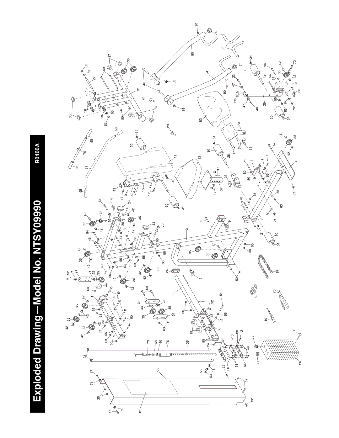 NordicTrack GRT500 manual Exploded DrawingÑModel No. NTSY09990 