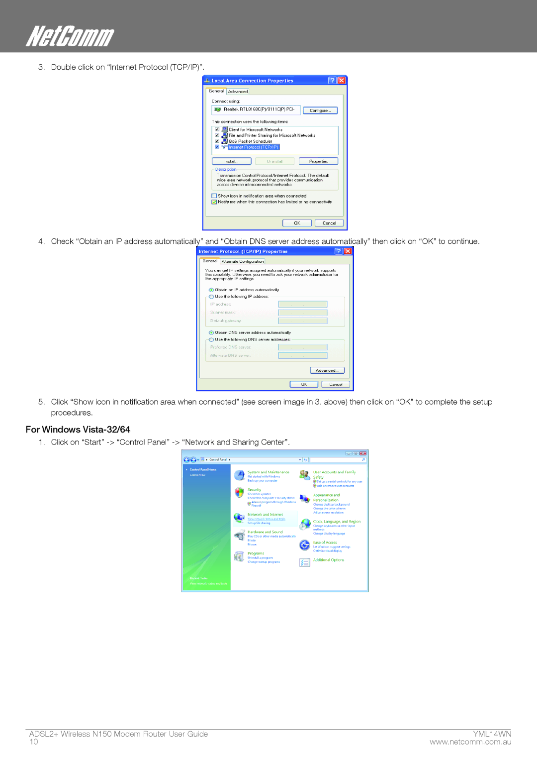 NordicTrack N150 manual For Windows Vista-32/64 