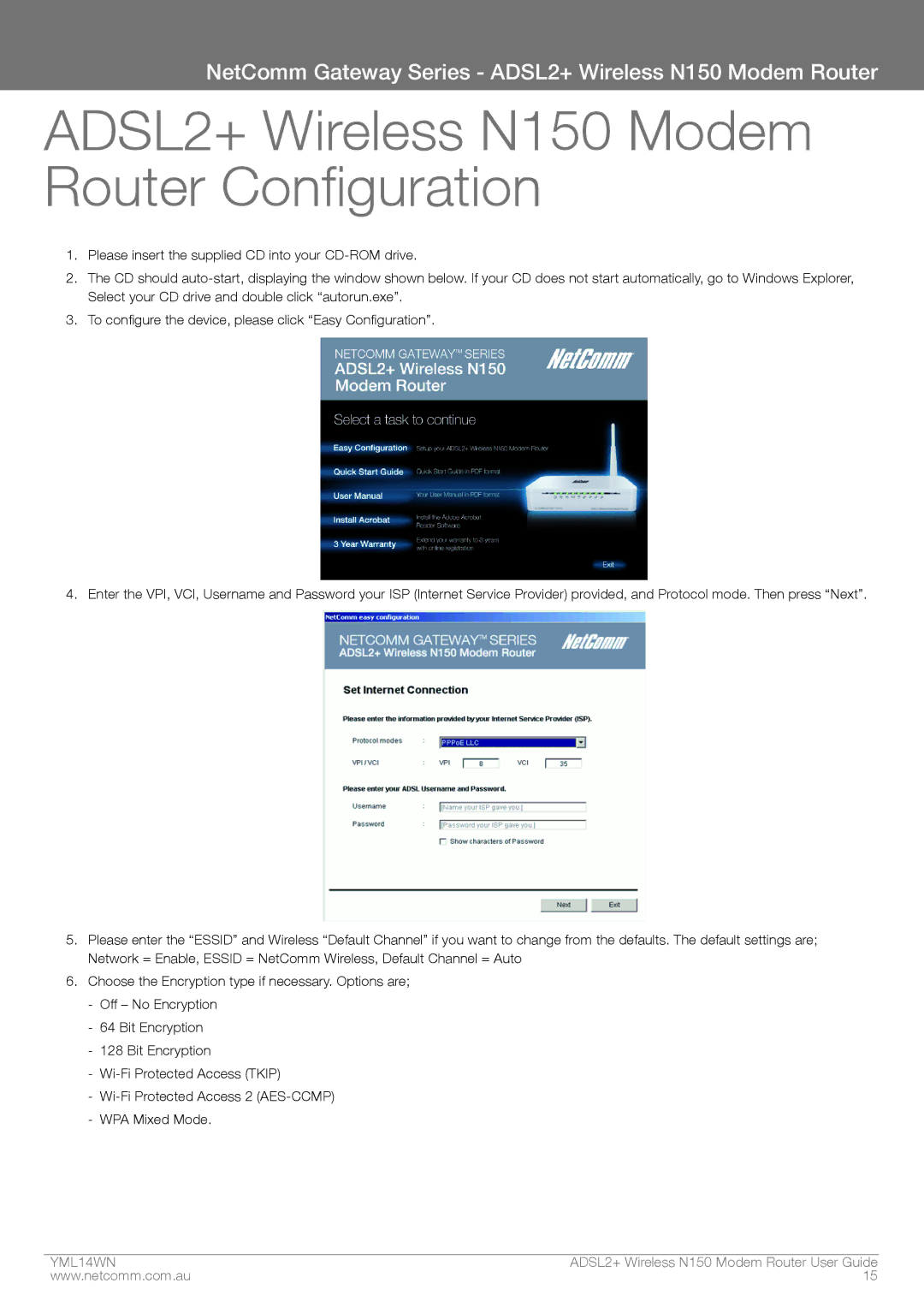 NordicTrack manual ADSL2+ Wireless N150 Modem Router Configuration 