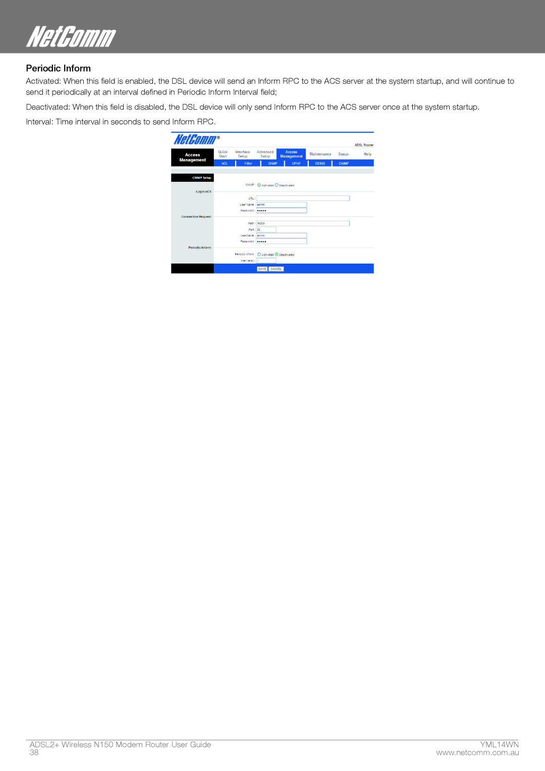 NordicTrack N150 manual Periodic Inform 