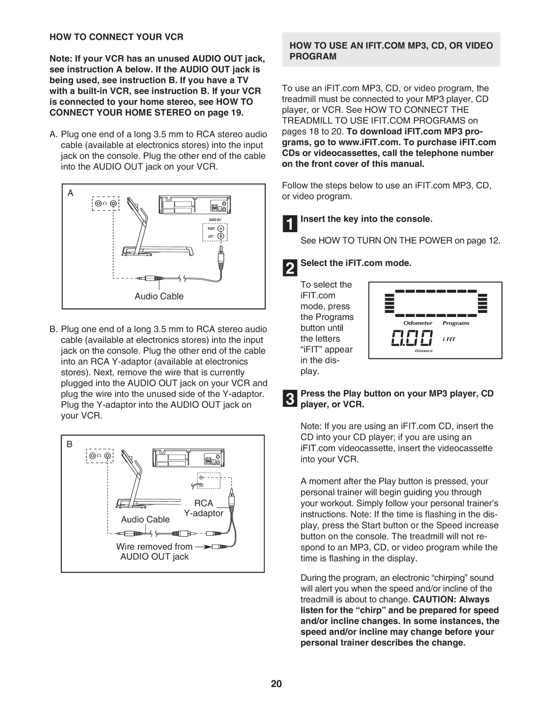 NordicTrack NATL81205.0 manual HOW to Connect Your VCR, Press the Play button on your MP3 player, CD Player, or VCR 