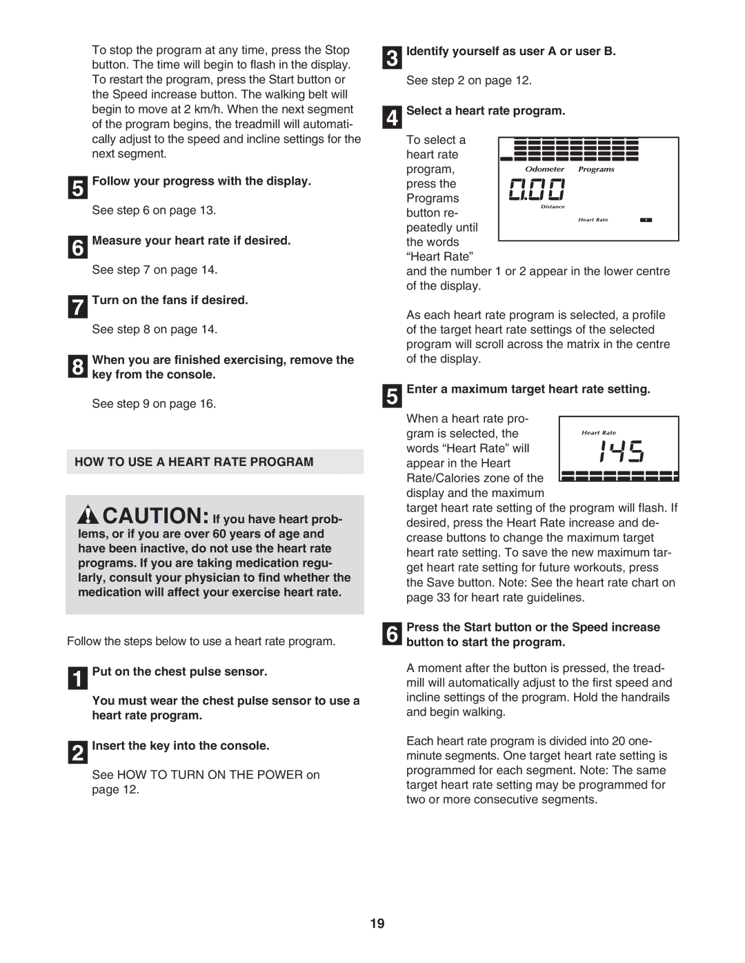 NordicTrack NATL82205.0 user manual HOW to USE a Heart Rate Program, Select a heart rate program 