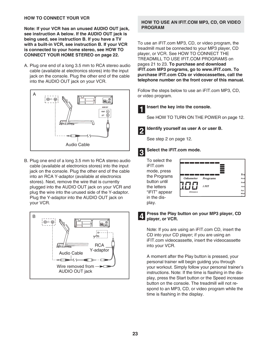 NordicTrack NATL82205.0 user manual HOW to Connect Your VCR, Press the Play button on your MP3 player, CD Player, or VCR 