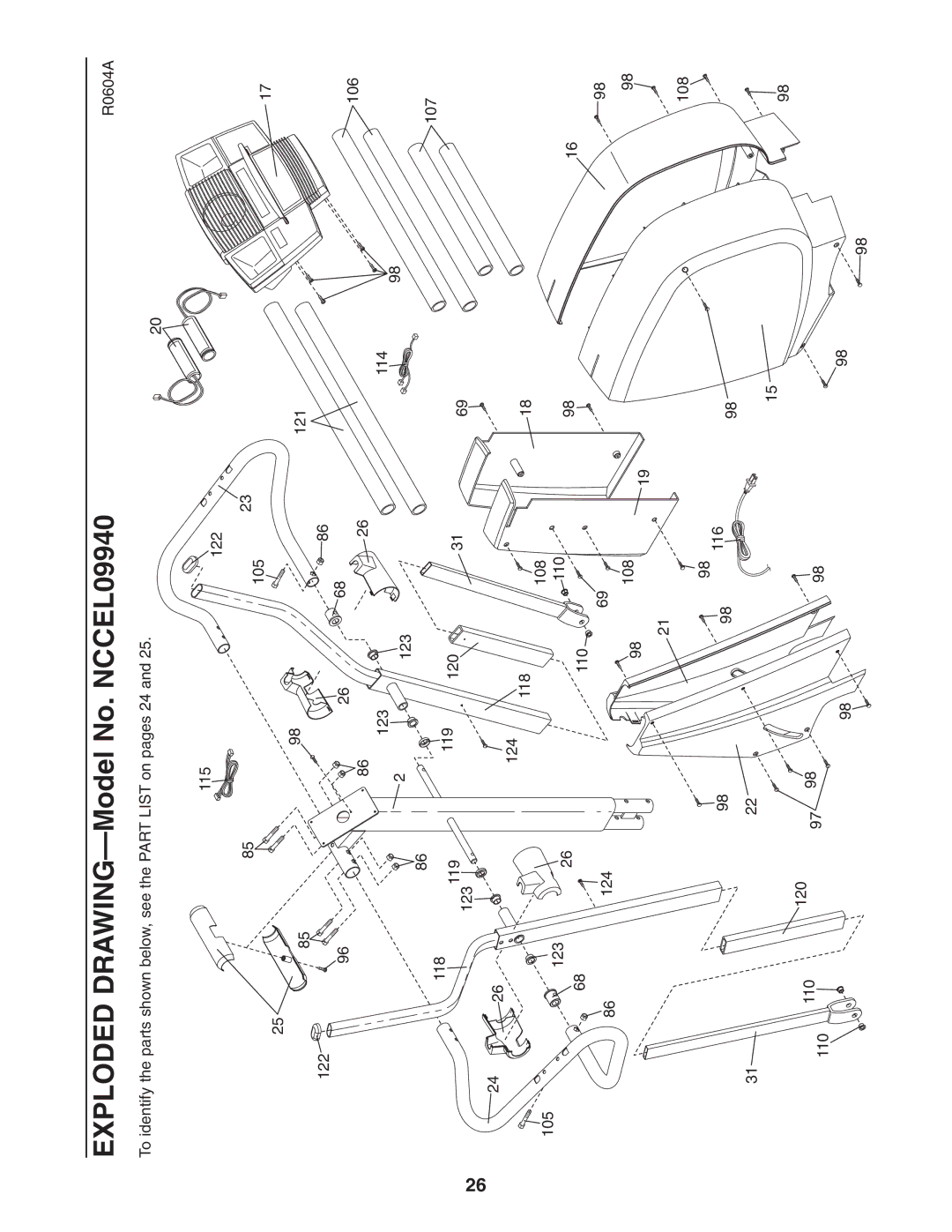 NordicTrack user manual Exploded DRAWING-Model No. NCCEL09940 