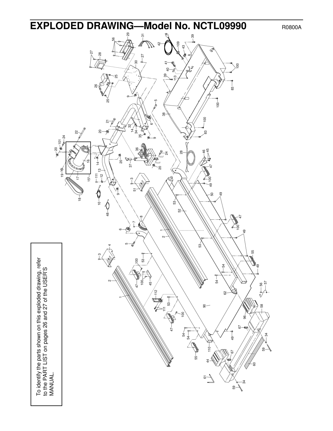 NordicTrack NCTL09990 manual R0800A 