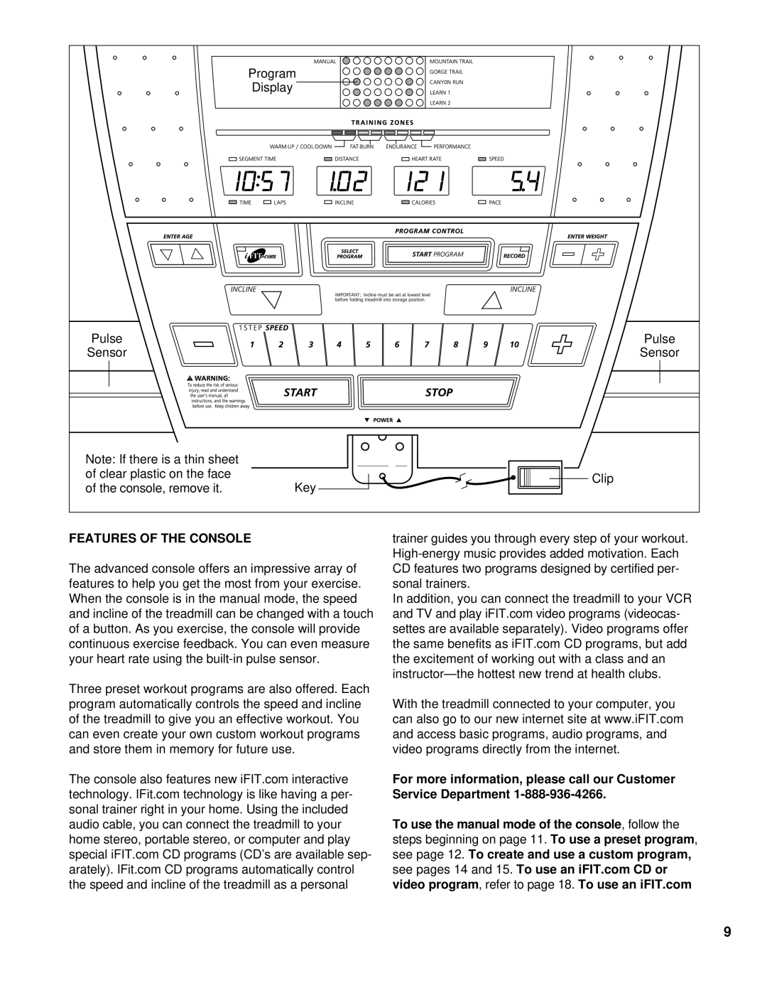 NordicTrack NCTL09990 manual Features of the Console, Video 