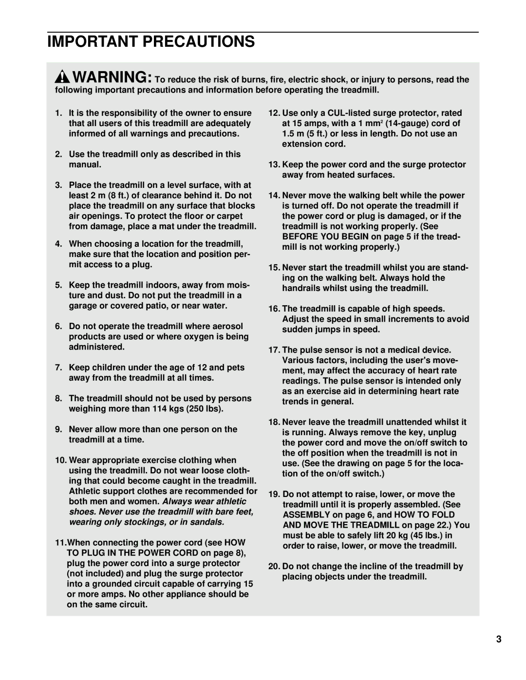 NordicTrack NCTL09992 user manual Important Precautions 