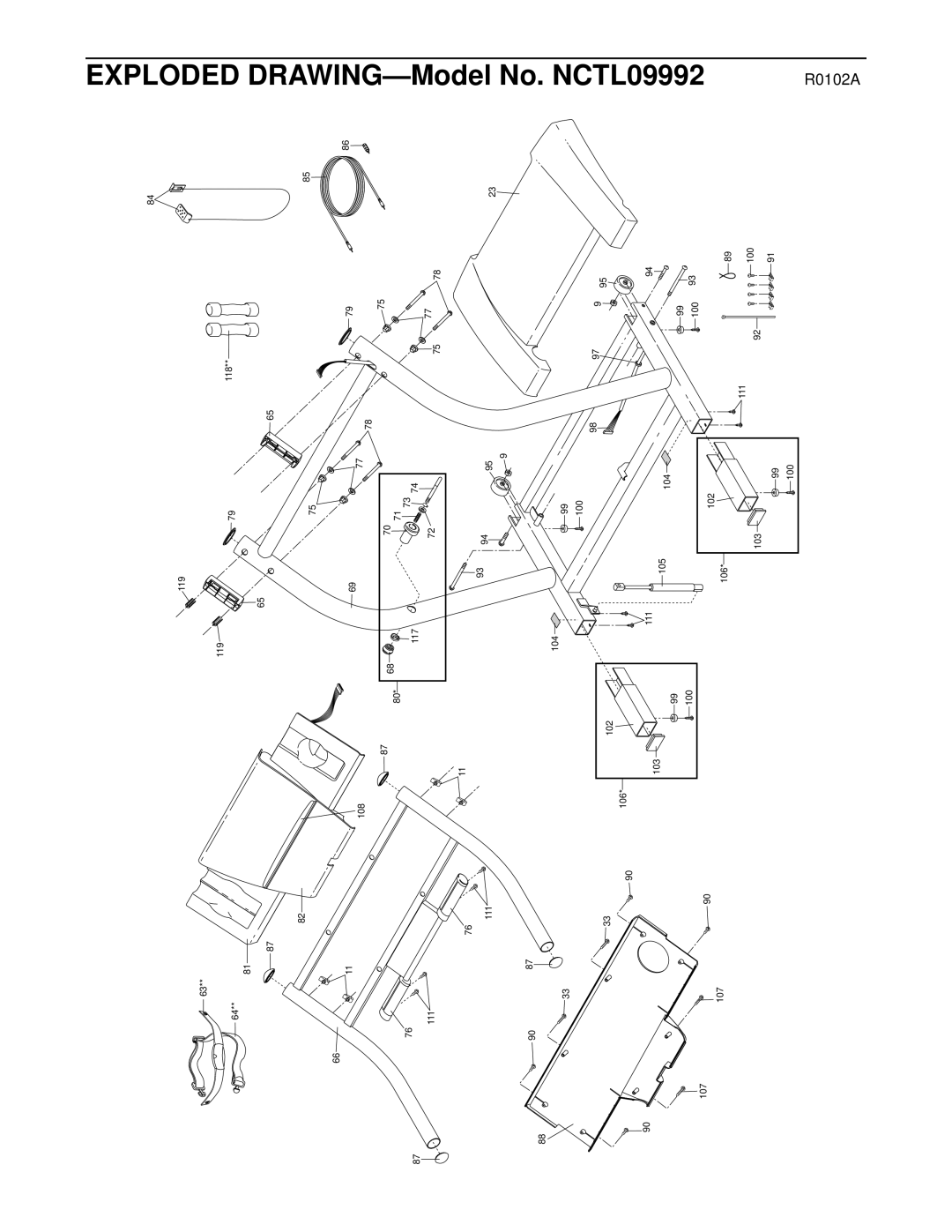 NordicTrack user manual Exploded DRAWING-Model No. NCTL09992 