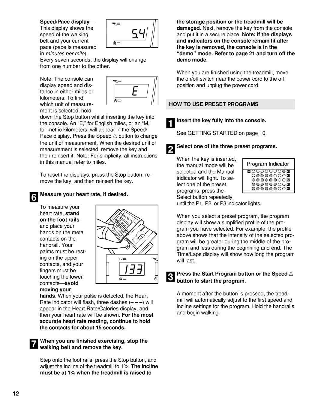 NordicTrack NCTL09993 manual HOW to USE Preset Programs 