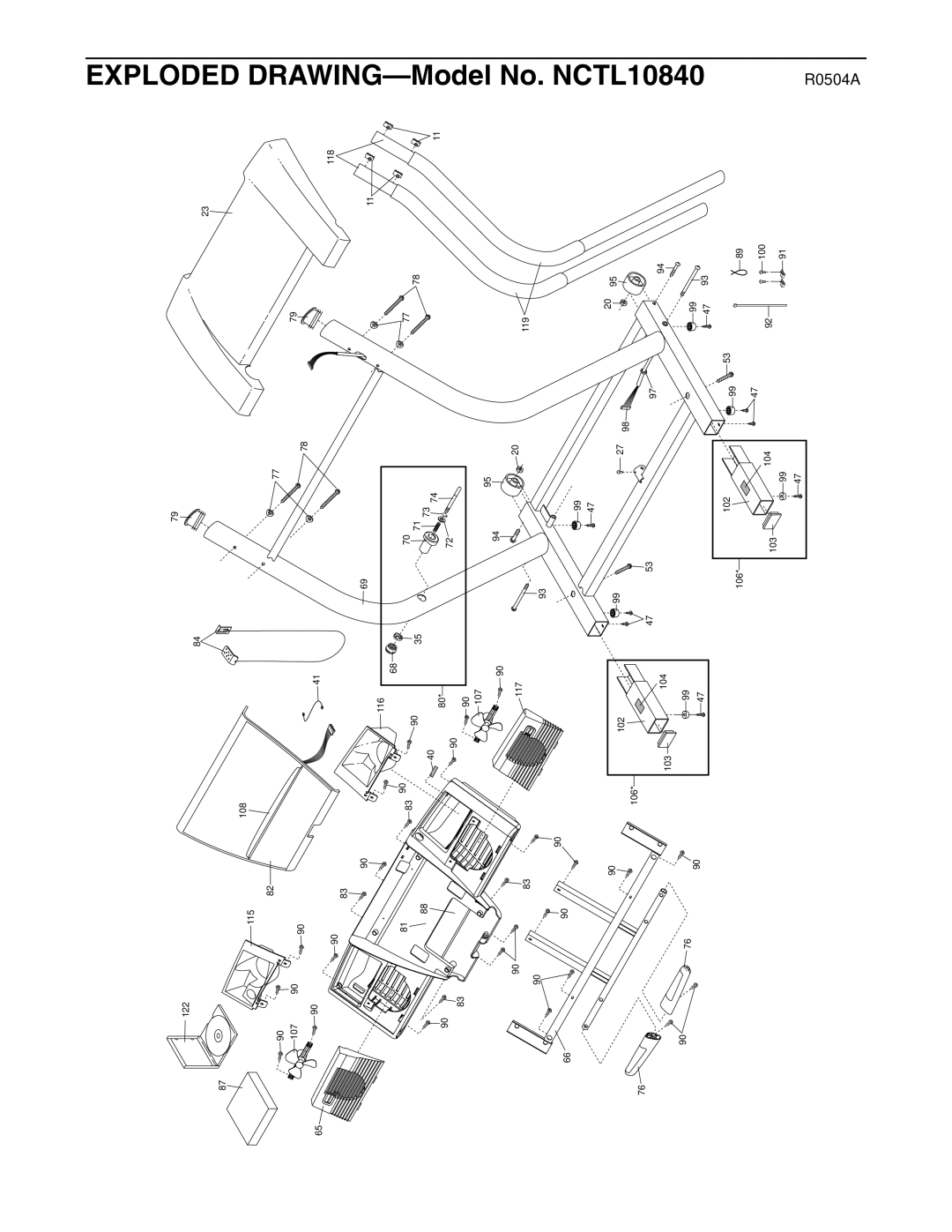 NordicTrack NCTL10840 manual Exploded DRAWING-Model No 