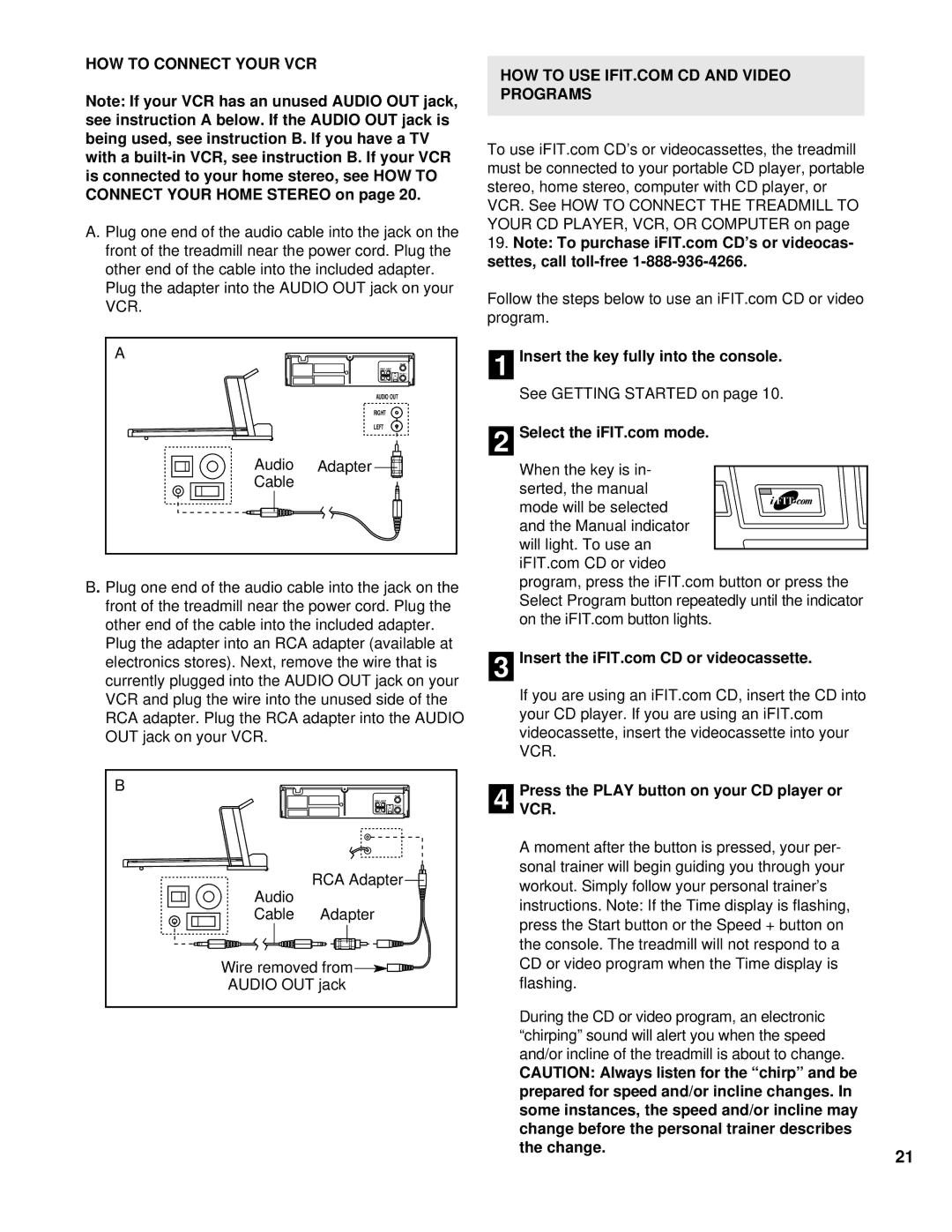 NordicTrack NCTL11990 user manual HOW to Connect Your VCR, Programs 