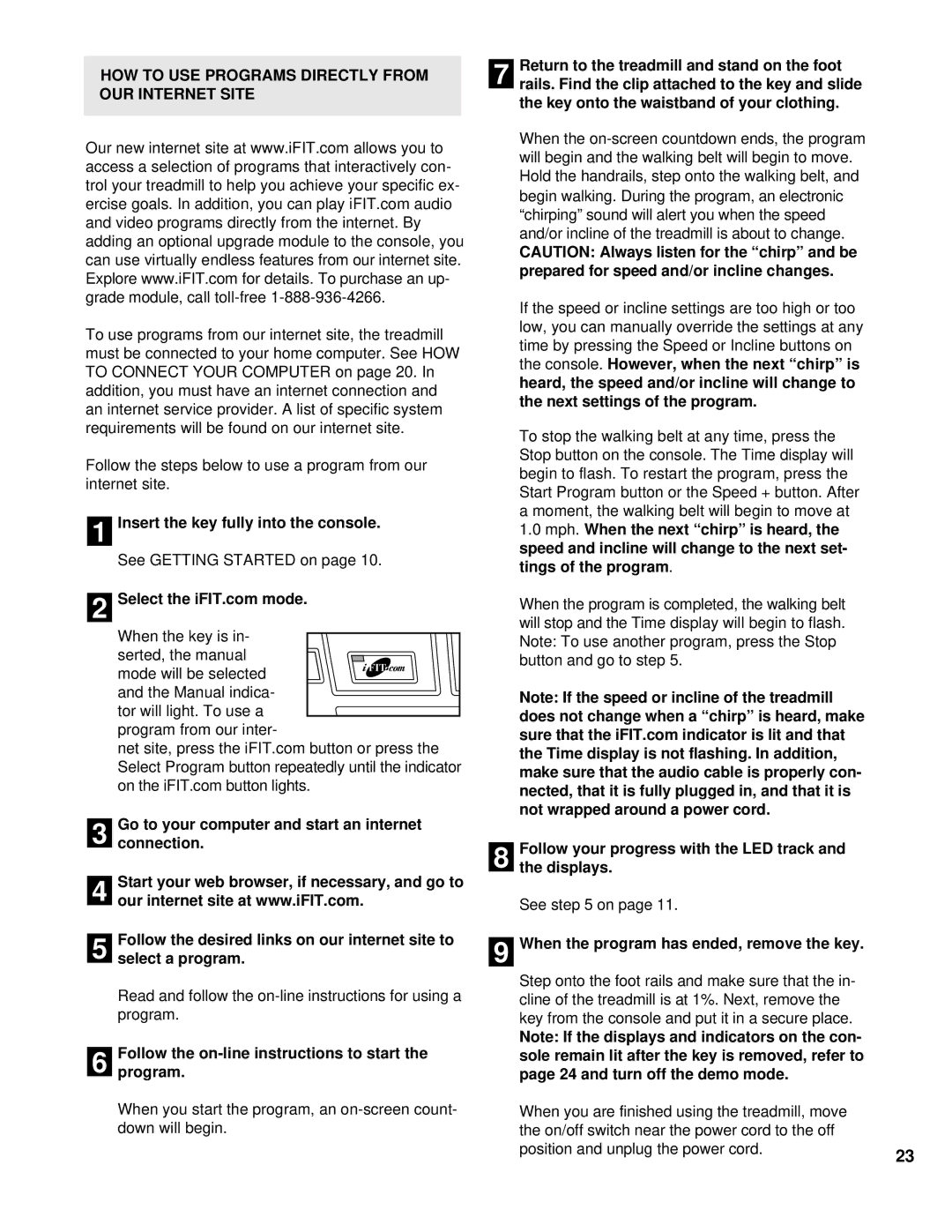 NordicTrack NCTL11990 user manual HOW to USE Programs Directly from OUR Internet Site 