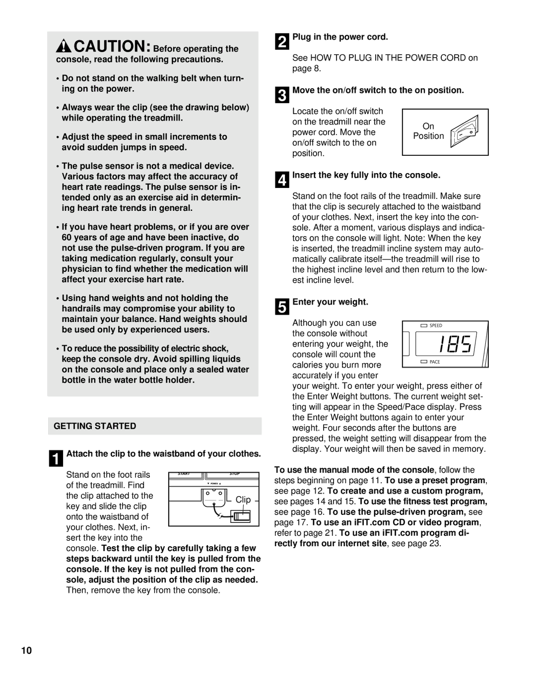 NordicTrack NCTL11991 user manual Getting Started 