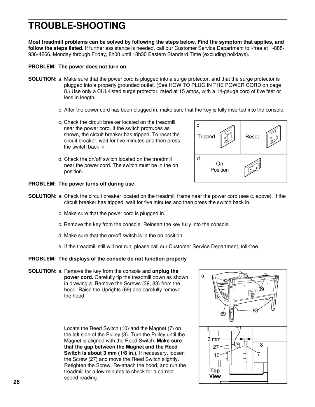 NordicTrack NCTL11992 manual Trouble-Shooting, Solution 