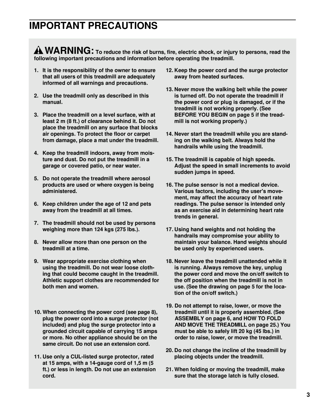 NordicTrack NCTL11992 manual Important Precautions 