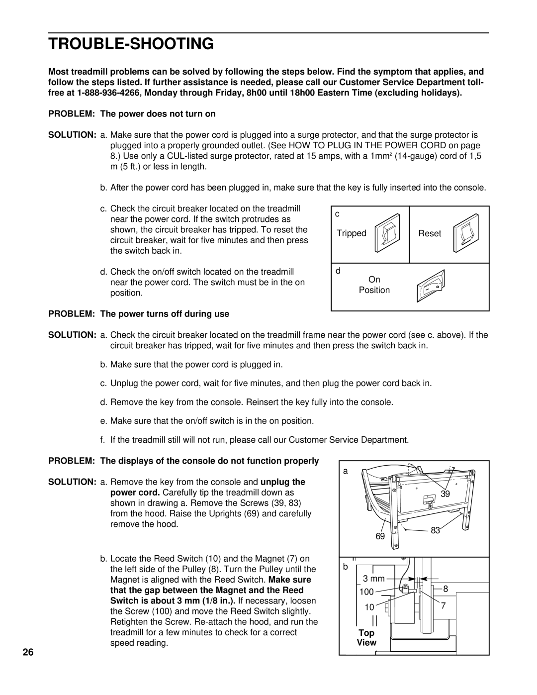 NordicTrack NCTL15991 user manual Trouble-Shooting, Solution 