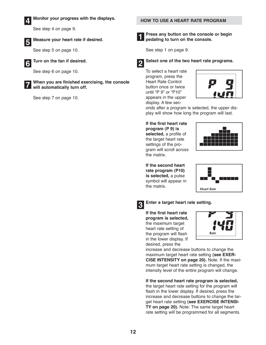 NordicTrack NEL5095.0 user manual HOW to USE a Heart Rate Program, Select one of the two heart rate programs 