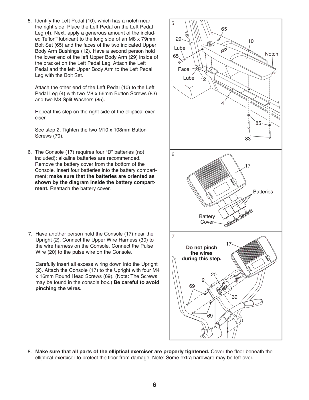 NordicTrack NEL5095.0 user manual Do not pinch 