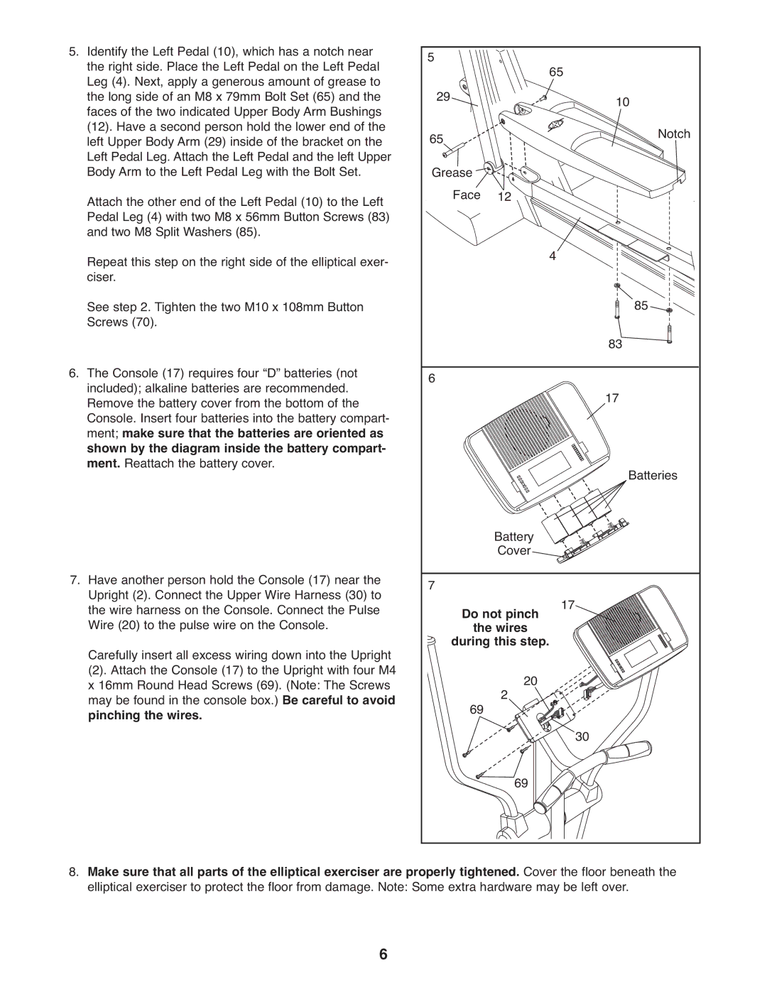 NordicTrack NEL5095.2 user manual Do not pinch 