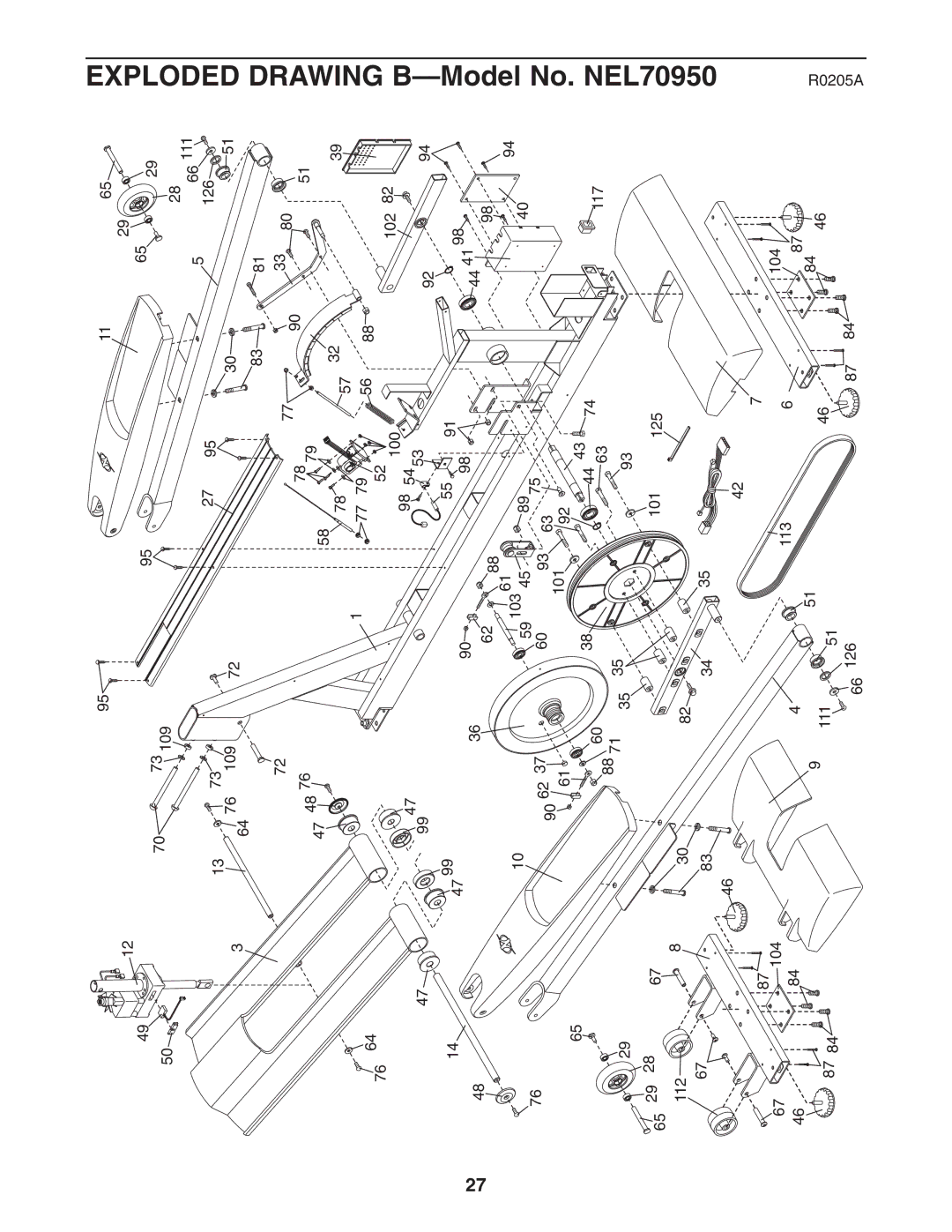 NordicTrack user manual Exploded Drawing B-Model No. NEL70950 