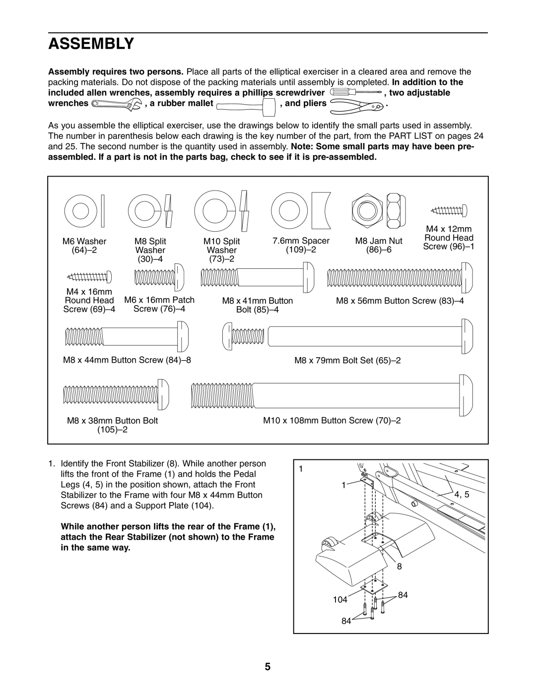 NordicTrack NEL70950 user manual Assembly 