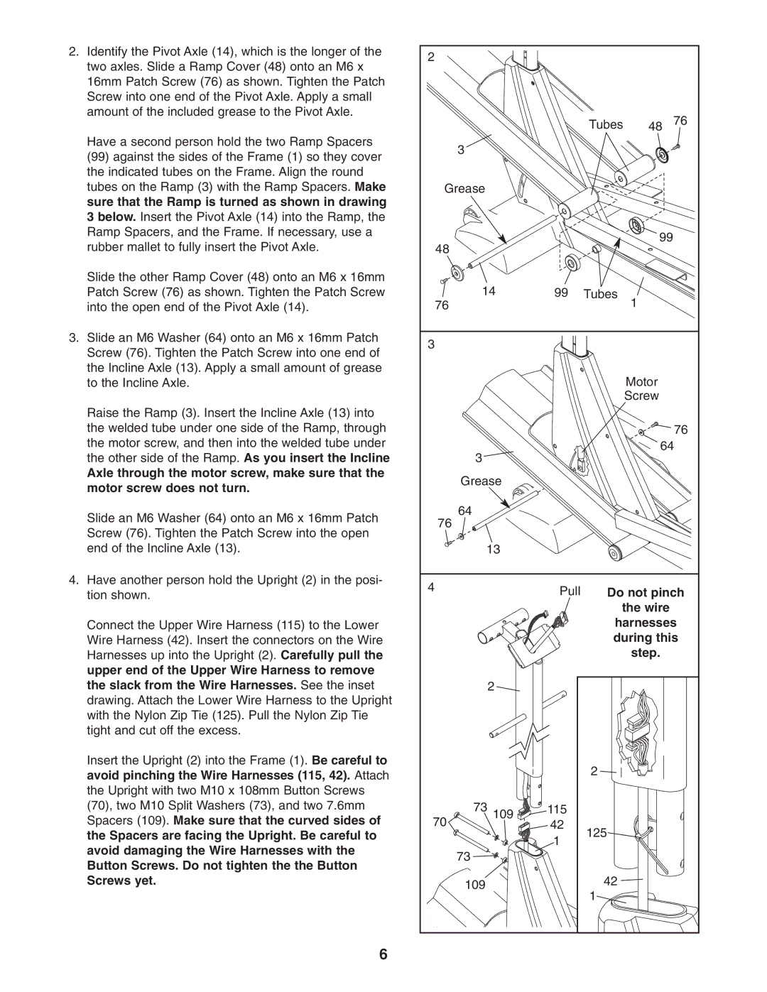 NordicTrack NEL70950 user manual Do not pinch, Harnesses, During this, Step 